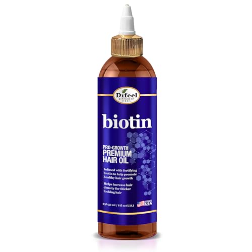 Difeel Biotin Pro Growth Premium Hair Oil 8 oz. - Infused with Fortifying Biotin for Healthy Hair Growth