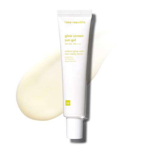 Face Republic Glow Screen Sun Gel 40ml 1.35 fl oz | SPF50+ Broad Spectrum UV Protection | Ultra Lightweight, No White cast | Niacinamide | Reef Safe | Vegan Korean Skin Care