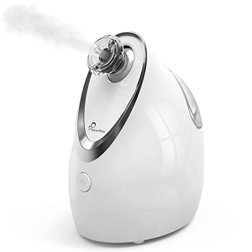 NewWay Nano Ionic Facial Steamer, Adjustable Nozzle Angle Aromatherapy Warm Mist Humidifier for Face Spa Sinuses Moisturizing, Homeuse or Salon