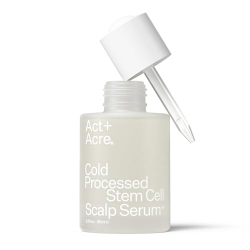 Act+Acre Cold Processed Stem Cell Scalp Serum | For Thicker, Fuller Looking Hair | Apple Stem Cells, Bamboo Extract, Aloe Vera | Strengthen, Hydrate, Reduce Shedding | Vegan, Color Safe | 2.2 Fl Oz