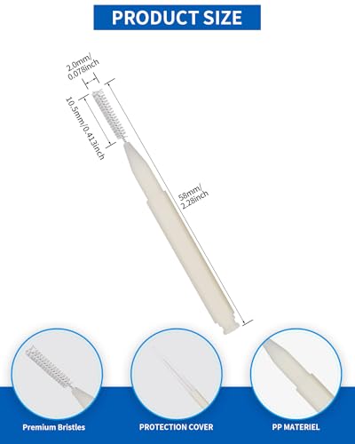 Interdental Brush, 80 PCS Braces Brush Disposable Toothpick Dental Tooth Flossing, Dental Flosser Tooth Cleaning Tools Oral Flossing Head, White Colors