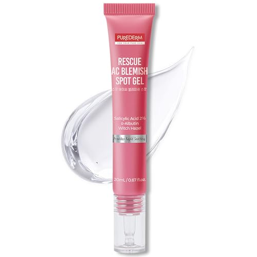 Purederm Blemish Spot Treatment Gel with Salicylic Acid 2%, Soothing Acne Care for Irritated Skin, Day & Night Use, 20ml