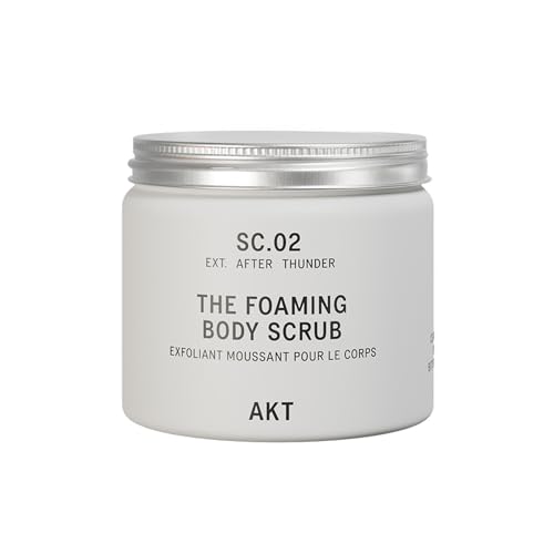 AKT The Foaming Body Scrub 8.4 Fl Oz, Skin Exfoliator, Body Scrub with Rice & Sugar, Papaya & Nourishing Oils, Natural Exfoliating Sugar Scrub with Vitamin E, Dead Skin Remover for Body
