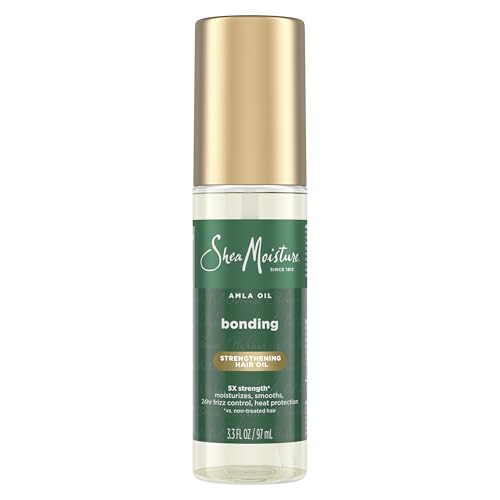 Shea Moisture Bonding Oil Amla Oil To Protect, Strengthen And Smooth Hair With Amla Oil And Fair-Trade Shea Butter With 5X Strength And 24-Hour Frizz & Humidity Control 3.3 Fl Oz