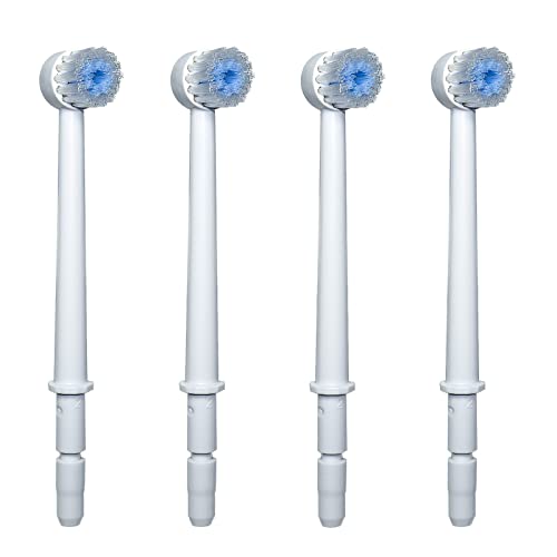 TB100E Replacement Toothbrush Tips 4-Pack Compatible with Waterpik Dental Water Jet Generic Toothbrush Heads for Waterpik Flossers and Brush Flosser Head