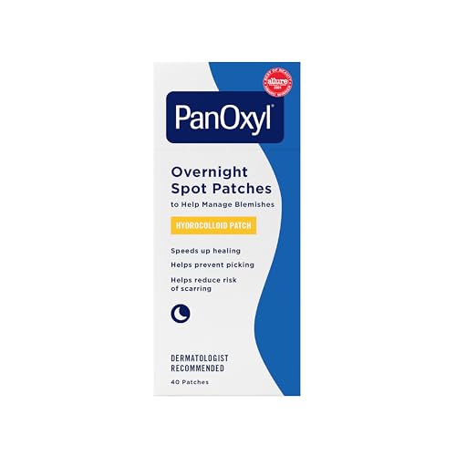 PanOxyl PM Overnight Spot Patches, Advanced Hydrocolloid Healing Technology, Fragrance Free, 40 Count Pack of 1