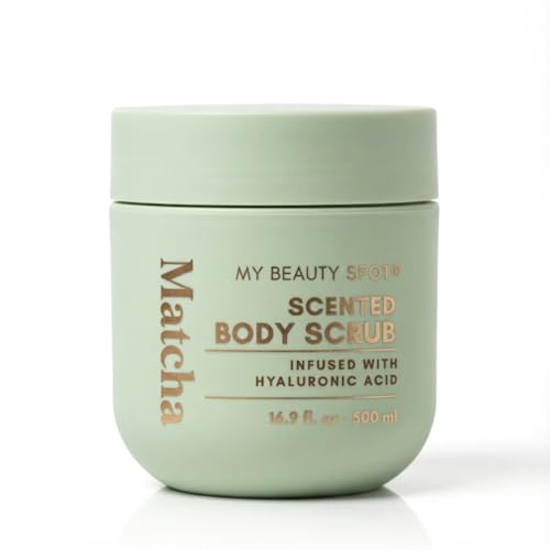 My Beauty Spot Scented Body Scrub for Women - Matcha Scented Body Scrub, Natural Exfoliating Body Scrub, Skin Exfoliator Infused with Hyaluronic Acid, Romoves Dead Skin From Body - Extra Large 500 ml.