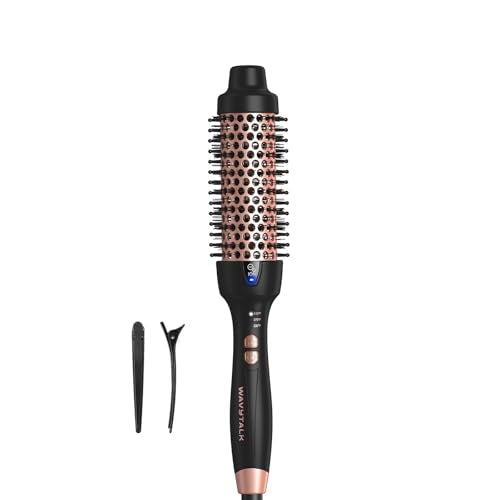 Wavytalk Updated Version Thermal Brush for Blowout Look, Blowout Express 1.5 Inch Ionic Thermal Round Brush Makes Hair Smoother Get Natural Curls, Dual Voltage, Easy to Use