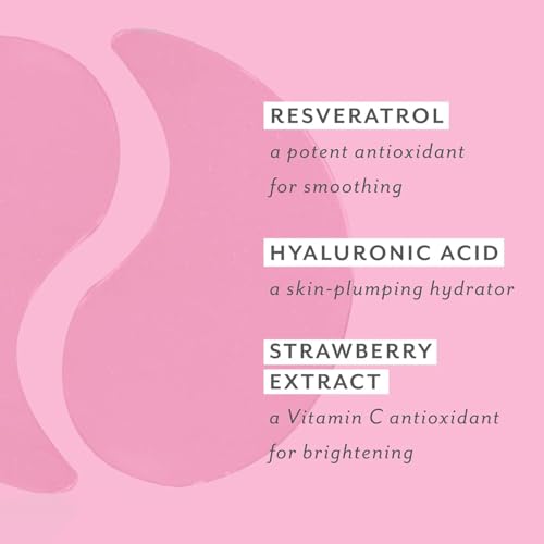 Patchology Serve Chilled Rosé Hydrating Under Eye Patches – Hyaluronic Acid & Antioxidant-Infused Eye Masks to Reduce Dark Circles, Puffiness & Fine Lines - Ideal Skincare Essentials (5 Pairs)