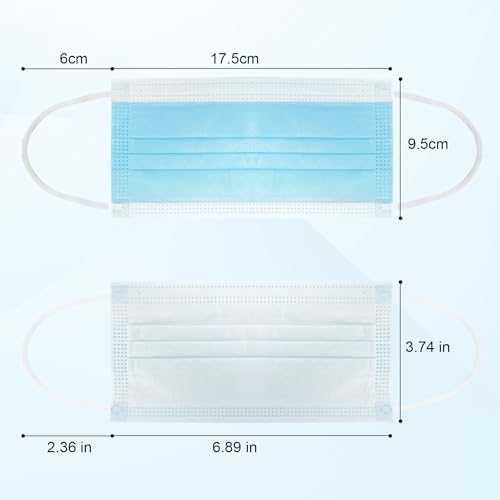100 Pack Disposable Face Masks ASTM Level 2, Medical Grade 3 Ply Protection Face Mask for Adults - Comfortable,Soft, Breathable