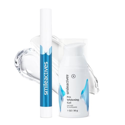 Smileactives Teeth Whitening Kit, Complete at Home Teeth Whitening Treatment, Travel Size Tooth Whitening, Stain Remover for White Teeth, Contains Clinical-Grade Hydrogen Peroxide, 30 Day Kit