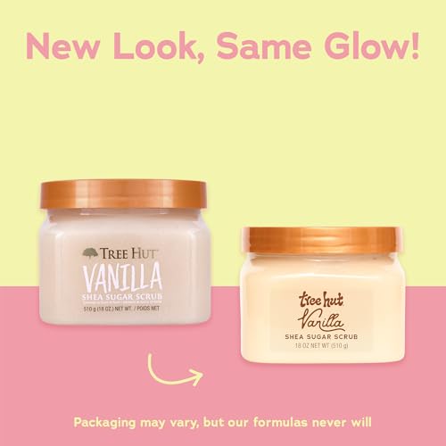 Tree Hut Vanilla Shea Sugar Exfoliating & Hydrating Body Scrub, 18 oz