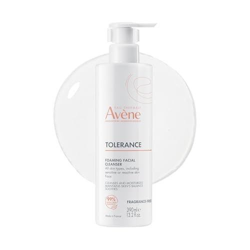 Avène Tolerance Daily Foaming Facial Cleanser, For All Skin Types Including Sensitive, Reactive Skin, Glycerin & Niacinamide Daily Use Face Wash, Fragrance-Free, Dermatologist Tested, Non-Comedogenic