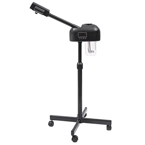 Professional Ozone Facial Steamer on Wheels, Adjustable Height, LCD Display, 360° Rotatable Nozzle, for Home & Salon, Spa