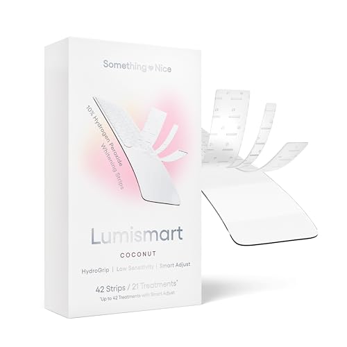 Something Nice Lumismart Whitening Strips - Dentist-Designed, Enamel Safe, up to 42 Treatments with Smart Adjust - Teeth Whitening Strips in Coconut for Sensitive Teeth