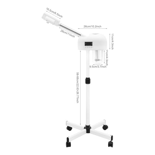 Professional Facial Steamer for Clean Skin, LCD Facial Steamer with Hot Nano Mist &Timer Function, 600ml Tank, for Home Spa & Salon, Deep Cleansing & Hydrating, White