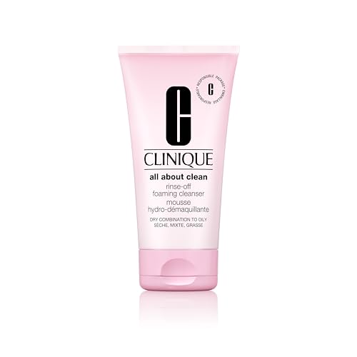 Clinique All About Clean Rinse-Off Foaming Face Wash | Face Cleanser With Hyaluronic Acid + Glycerin For Oily Skin Types | Dissolves Makeup + Sunscreen