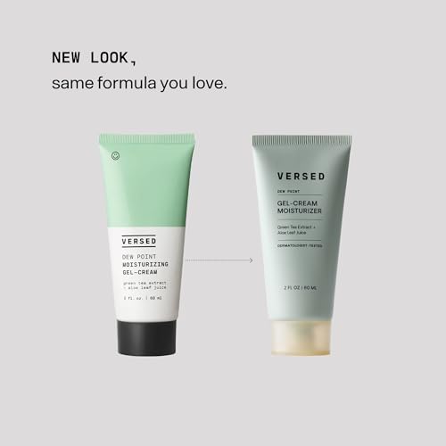 Versed Dew Point Gel Moisturizer For Face - Antioxidant-Rich Gel Cream with Green Tea Extract + Aloe Leaf Juice - Fast Absorbing, Non-Greasy Hybrid Facial Cream for Dry Skin, Vegan (2 fl oz)