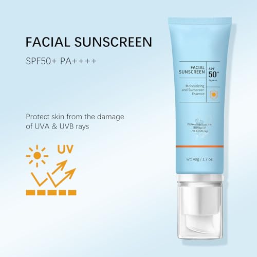 Clear Face Sunscreen SPF 50 Oil-Free, Non-Greasy Facial Sunscreen for Sensitive Skin & Acne-Prone, Hydration, Broad Spectrum UVA/UVB, Water-Resistant 80 Min, No White Cast, Reef-Safe & Vegan (1)