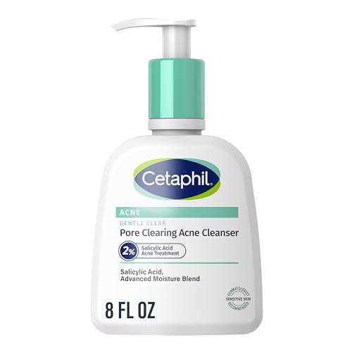 Cetaphil Gentle Clear Pore Clearing Acne Cleanser, Foaming Gel Cleanser for Sensitive, Acne-Prone Skin, 8 Fl Oz Pump Bottle, 2% Salicylic Acid, Gently Exfoliates, Dermatologist Recommended Brand