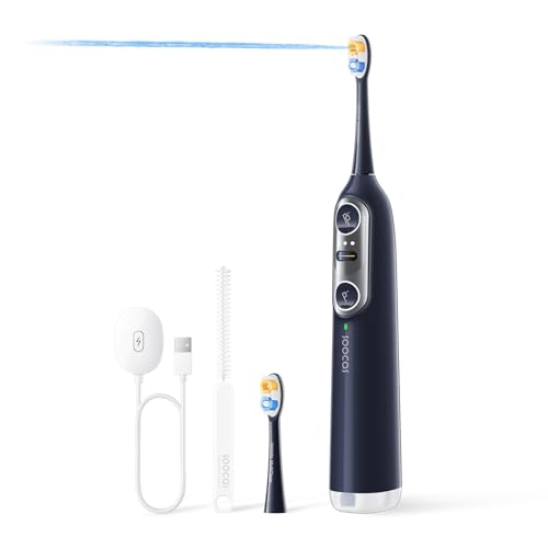 Soocas NEOS II - Electric Toothbrush with Water Flosser, Sonic Electric Toothbrush for Adults, Cordless Water Flosser for Travel, Portable Oral Irrigator, Up to 100% Plaque Removal, Dark Violet