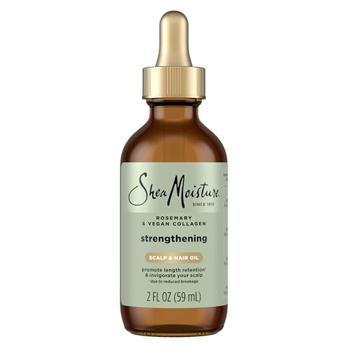 Shea Moisture Strengthening Scalp & Hair Oil Rosemary & Vegan Collagen To Protect The Scalp And Strengthen Hair With ScalpBoost Technology For A Cooling Sensation With ScalpBoost Technology 2 Fl Oz