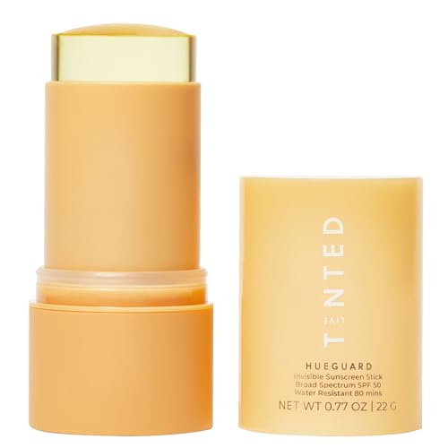 Live Tinted Hueguard Invisible Sunscreen Stick SPF 50: Waterproof, Sweatproof, Body and Face Sun screen Stick, Roll On Sun Screen, No White Cast & Hydrating Tinted Sunscreen, Reef Friendly, 0.77oz/22g
