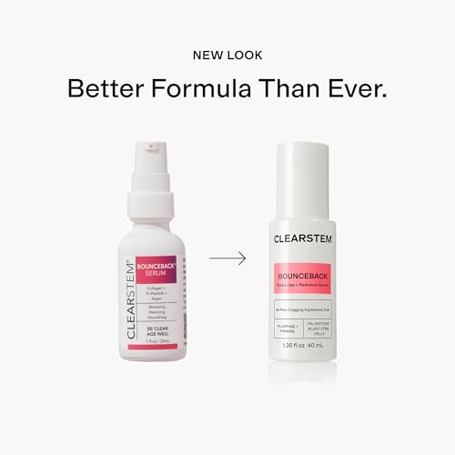 CLEARSTEM BOUNCEBACK Radiant Facial Serum - Peptide Serum for Hydration & Smooth-Looking Skin with Tri-Peptides and Mango Fruit Extracts - Lightweight Formula for Softer and Balanced-Looking Skin