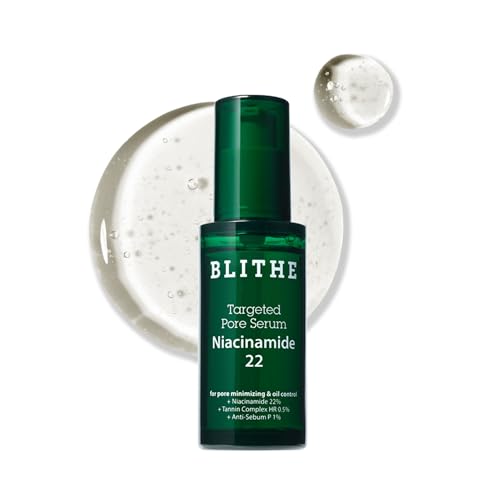 BLITHE Targeted Pore Serum with 22% Niacinamide for Oil Control, Pore Minimizer for Face, Korean Skin Care | Valentines Day Gifts For Her,1 fl oz