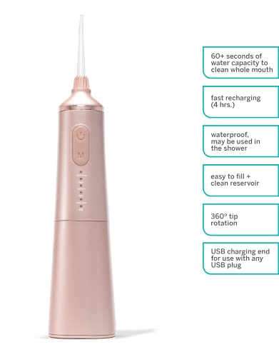 Supersmile Professional Zina Water Flosser, Rechargeable Cordless Teeth and Gum Flosser