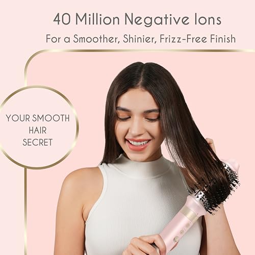 5 in 1 Ionic Hot Air Styler, 1400W Powerful Hair Dryer Brush, Auto-Wrap Curlers, Paddle Brush for Fast Drying, Volumizing with Travel & Storage Bag