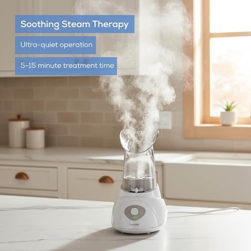 Beurer SI30 Steam Inhaler for Sinus Congestion & Allergies, Drug-Free, Quick 3-5 Minute Setup, Ultra-Quiet, Face Steamer with Variable Steam Control, Universal Mask