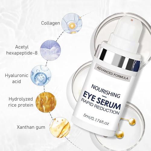 Rapid Reduction Eye Serum, Advanced Formula Instant Eye Serum, Anti Aging Serum Visibly Reduces Under-eye Bags, Nourishing Eye Serum, Suitable For All Skin Type (2Pcs)