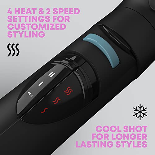 Revamp Progloss Airstyle 6-in-1 Hot Air Multi Styler – Hair Dryer Brush for Wet or Dry Hair Styling – Ceramic Barrel Infused with Progloss Oils for Frizz-Free Shine – Auto-Off & 9’ Swivel Cord