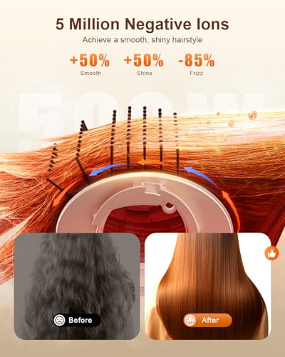 5-in-1 Professional Hair Dryer Brush, Powerful Multi-Styler with Auto-Wrap Curlers, Fast Drying Curling Straightening Volumizing Without Heat Damage, Storage Case Best Gift for Girl/Women