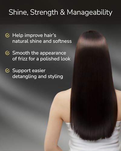 Hair Oil Heat Protectant, Split End Repair, Smoothing Salon-Quality Treatment with Argan Oil for Frizzy, Damaged, Dry Hair, Fragrance Scalp Moisture, Travel Size, Black (1.7 fl oz, 50ml)