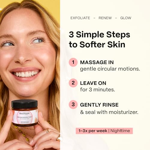 Mad Hippie MicroDermabrasion Facial - Exfoliating Face Scrub with Glycolic Acid, Mandelic Acid, AHA Complex & Hyaluronic Acid, 2.1 Fl Oz
