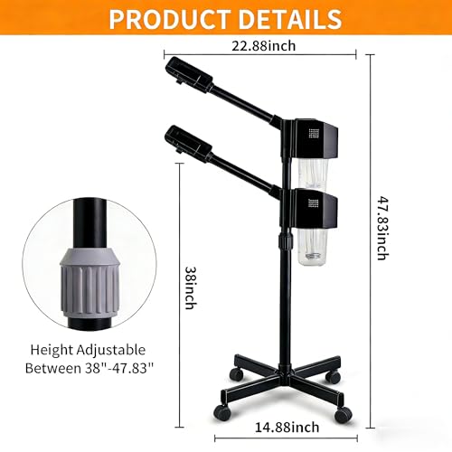 Professional Facial Steamer, Hot Mist Spray & Ozone, Face Steam Suitable for Home & Professional Salon SPA Barber，Moisturizing & Hydrating