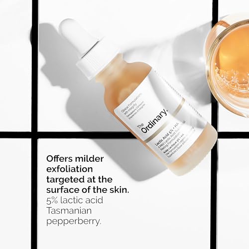 The Ordinary Lactic Acid 5% + Hyaluronic Acid 2%, Gentle Exfoliating Serum for Smoother Skin