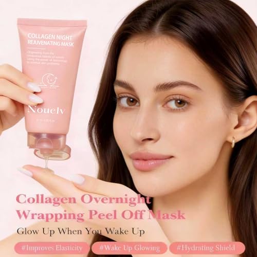 Peel Off Mask,Collagen Face Mask, Hydrating Overnight Hydrogel Mask,Gentle Skin Care, Pore Minimizing - Korean Skincare -Elasticity Improvement - Better Than Sheet Masks