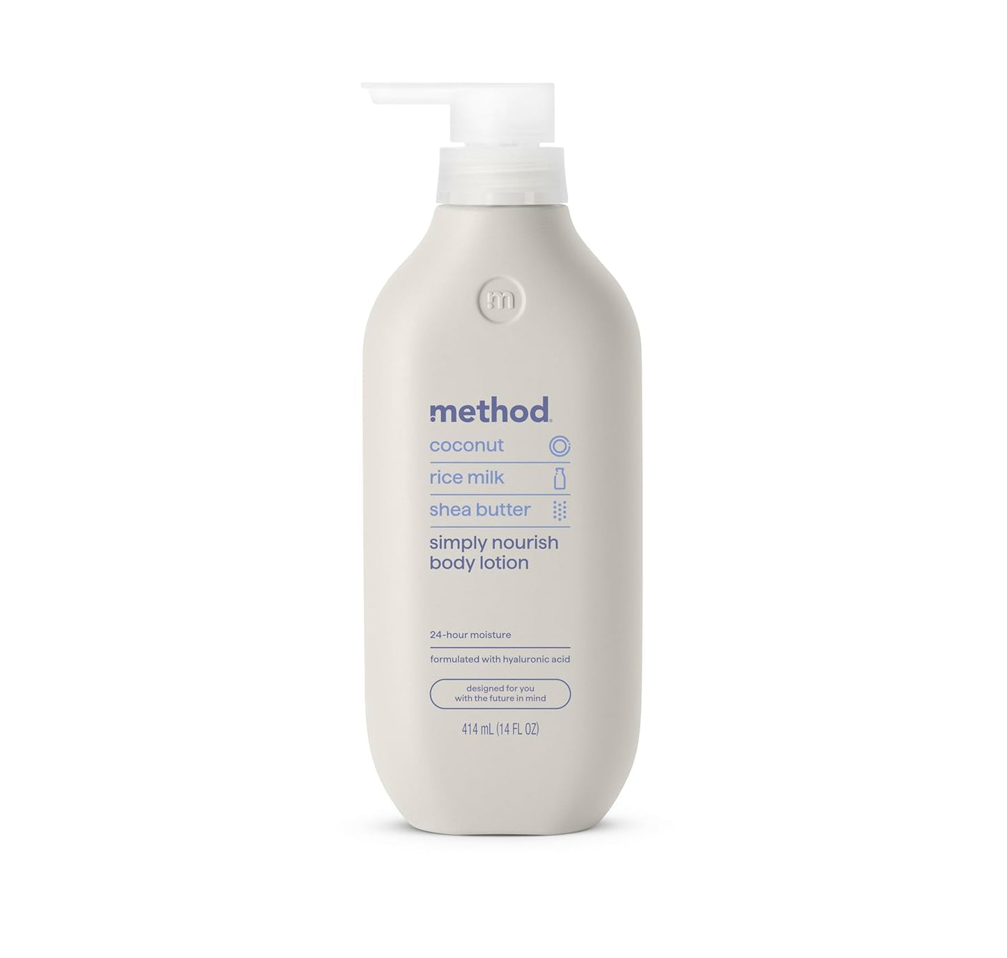 Method Body Lotion, Simply Nourish, Coconut, Rice Milk + Shea Butter notes, 24 Hours of Moisture 14 oz