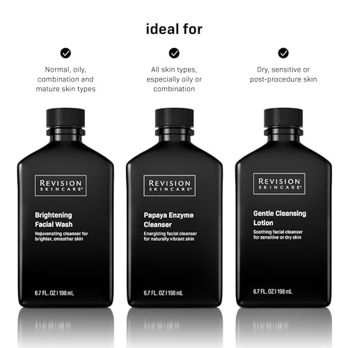 Revision Skincare Brightening Facial Wash, Exfoliating Face Cleanser with Vitamin C and Vitamin E, 6.7 fl oz