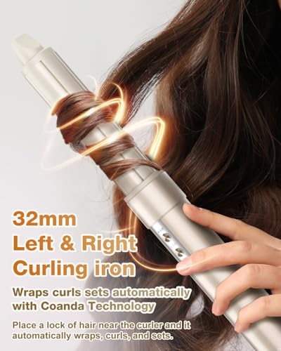 7MAGIC 6 in 1 Multi Hair Styler Dryer Brush, 110,000 RPM High-Speed, Negative Ionic, Fast Drying for Professional Blow Dry, Curling, Volumizing, Straightening and Styling, Gold