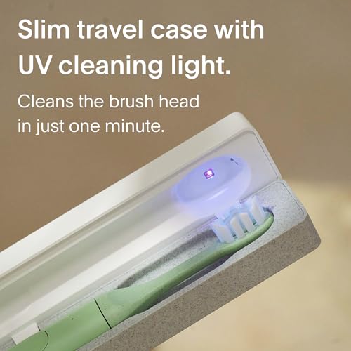 SURI 1.0 Sonic Electric Toothbrush with UV Cleaning Travel Case | 1 Month+ Battery | Designed in California | Electric Toothbrush for Adults | Travel Toothbrushes | Tooth Brush | Green