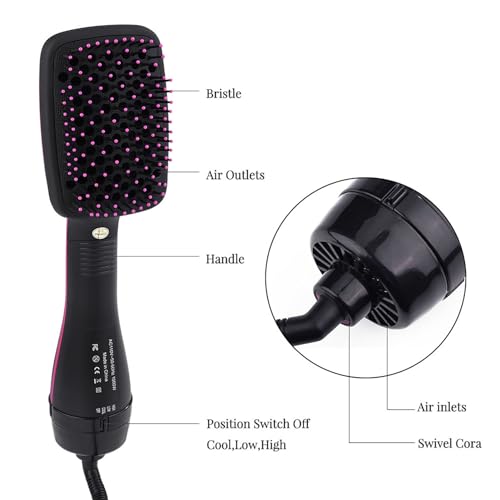 2 in 1 Multifunctional Anion Hair Dryer Brush Comb Styler Hairdressing Tool