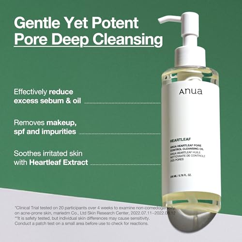 Anua Heartleaf Pore Control Cleansing Oil, Oil Cleanser for Face, Makeup Blackhead Remover, Korean Skin Care 6.76 fl oz(200ml) (original)