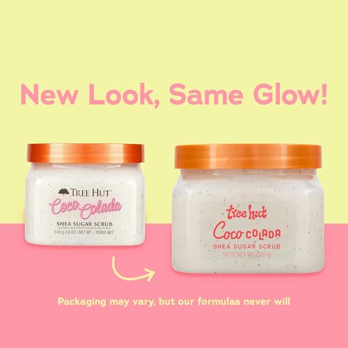 Tree Hut Coco Colada Shea Sugar Scrub, 18 oz, Ultra Hydrating and Exfoliating Scrub for Nourishing Essential Body Care