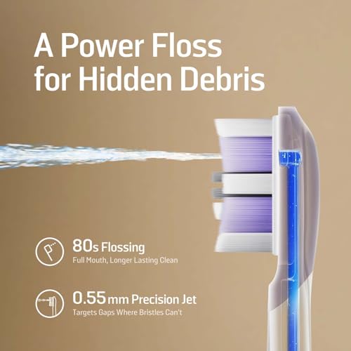 Soocas NEOS II Ultra – Electric Toothbrush with Water Flosser Combo, 3-in-1: Flosses, Vibrates and Oscillates, Flossing Toothbrush for Adults, Cordless Water Flosser for Travel, Champagne Gold