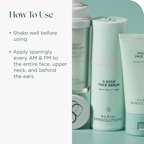 Marini SkinSolutions C-ESTA Face Serum - Lifts, Firms & Protects with Vitamin C, DMAE & Hyaluronic Acid - All Skin Types - Made in the USA - 1 fl oz