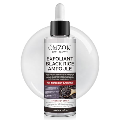 Peel Shot Glow Rice Ampoule Duo | Black Rice Exfoliant Face and Pore Cleaner with Hyaluronic Acid & Rice Extract Serum | Facial Pore Exfoliator, Peelshot Blackhead Dead Skin Remover for Face (100ml)